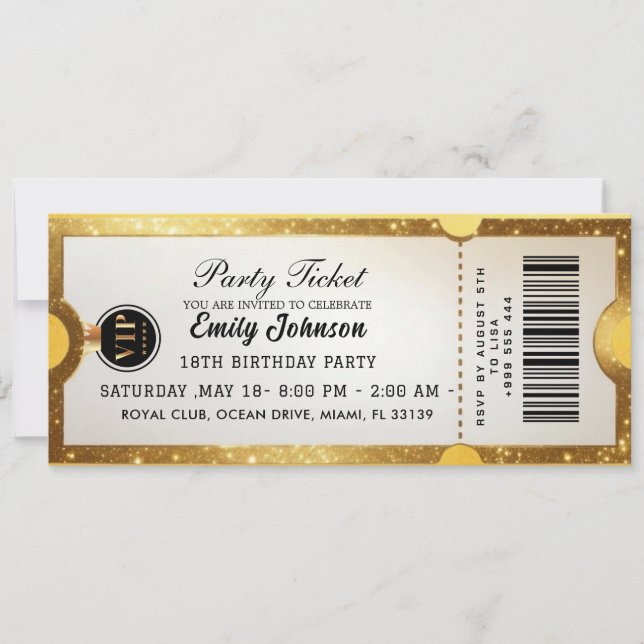 Golden  Party Ticket Invitation 2026 (Front)