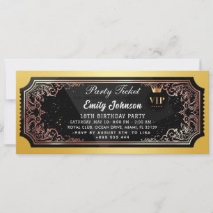 Golden  Party Ticket Invitation 2026