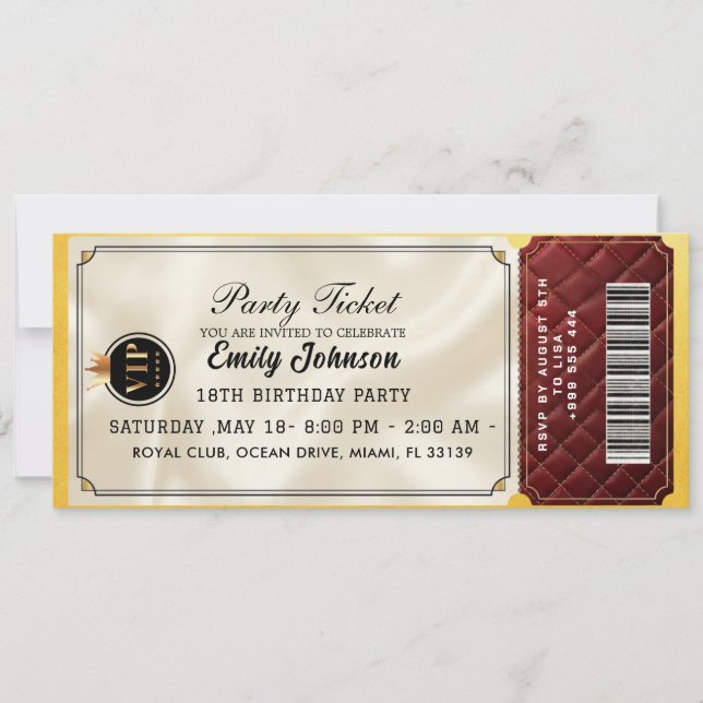 Golden  Party Ticket Invitation 2026 (Front)