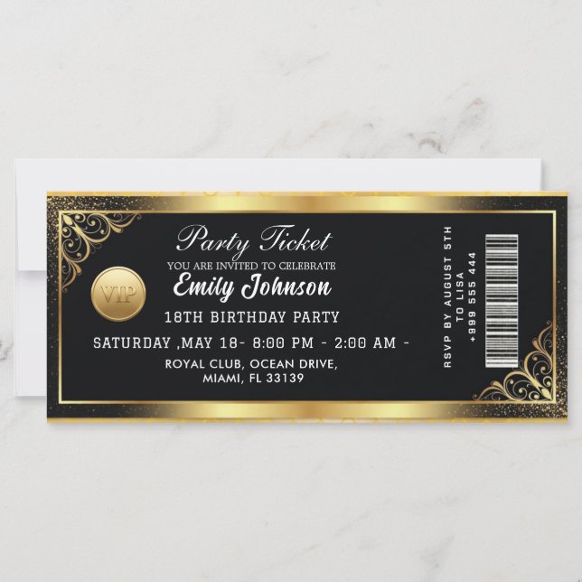 Golden  Party Ticket Invitation 2026 (Front)