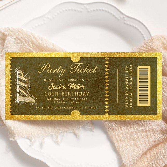 golden party ticket invitations (Creator Uploaded)
