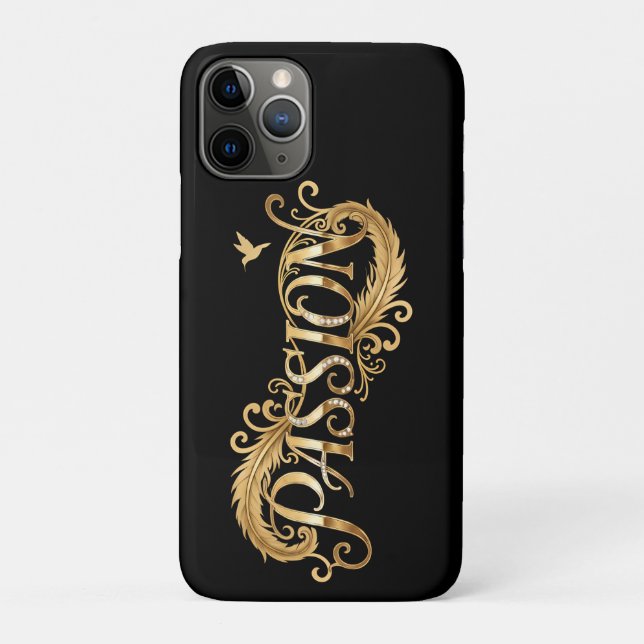 Golden Passion – Luxury Typography Inspirational D Case-Mate iPhone Case (Back)