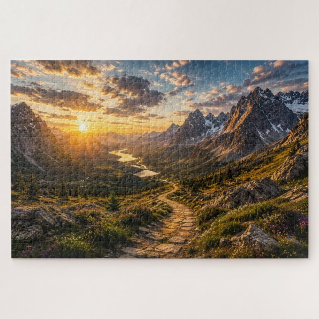 Golden Path Through the Mountains Puzzle (Horizontal)