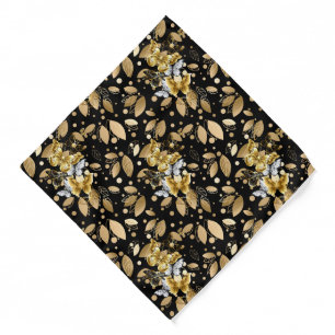 Golden Pattern 06.bw Black BG Bandana