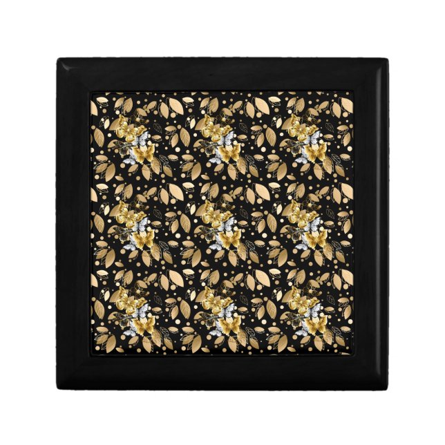 Golden Pattern 06.bw Black BG Gift Box (Front)