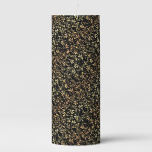 Golden pattern 08 bw black BG Pillar Candle