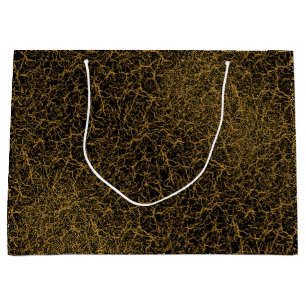 Golden Pattern 09.bw Black BG Large Gift Bag