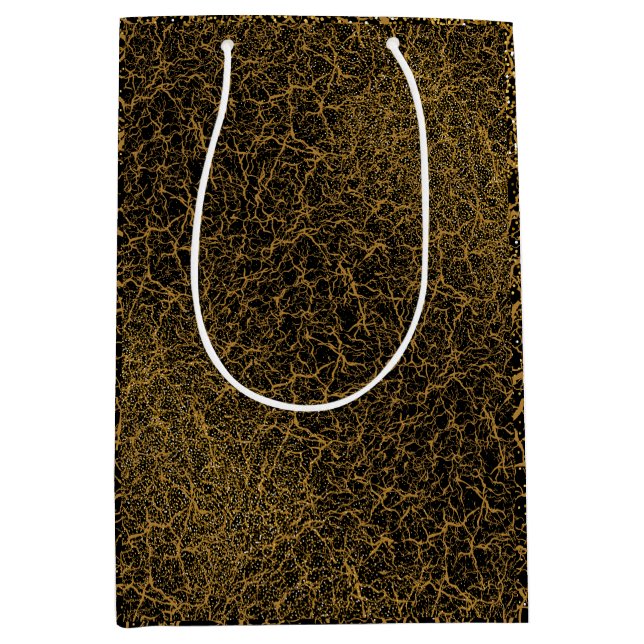 Golden Pattern 09.bw Black BG Medium Gift Bag (Front)