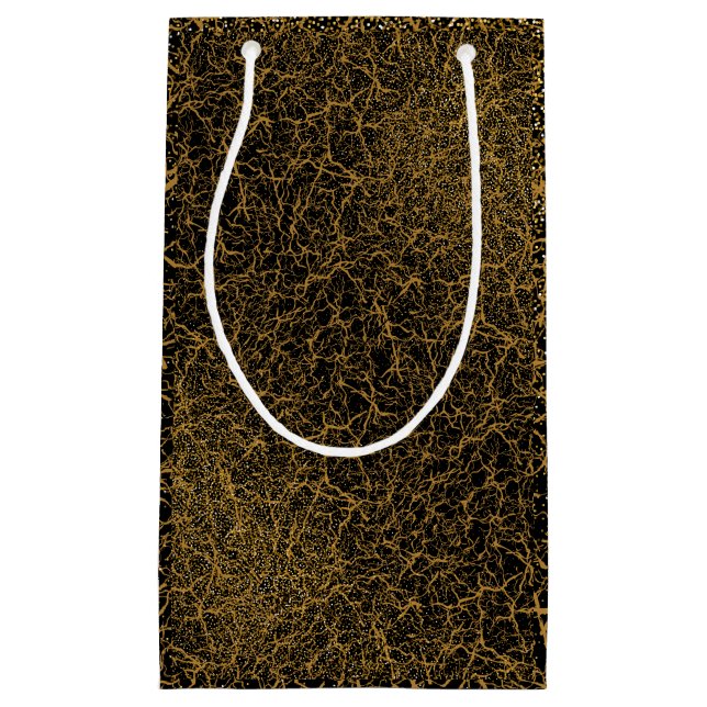 Golden Pattern 09.bw Black BG Small Gift Bag (Front)