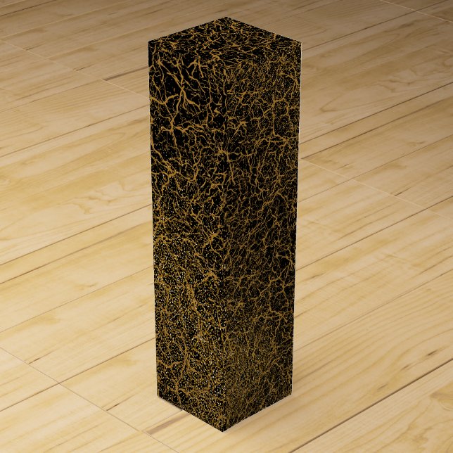 Golden Pattern 09.bw Black BG Wine Box (Front)