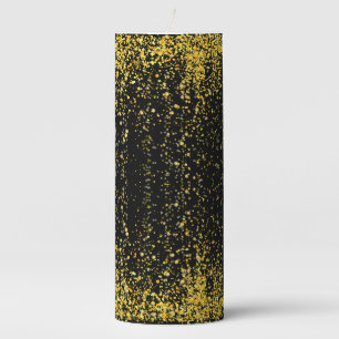 Golden Pattern 11 Black BG Pillar Candle