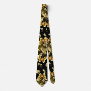 Golden Pattern 16.bw Black BG Neck Tie