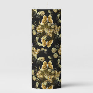 Golden Pattern 16.bwm Black BG Pillar Candle
