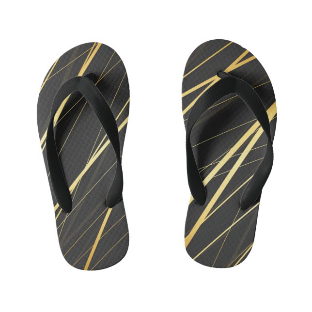 Golden Pattern 1 Kid's Flip Flops (Footbed)