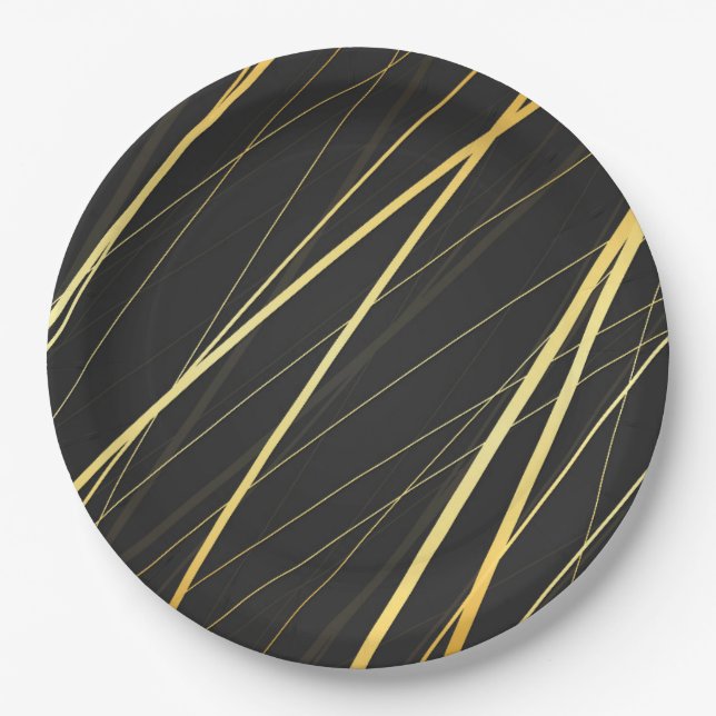 Golden Pattern 1 Paper Plates (Front)