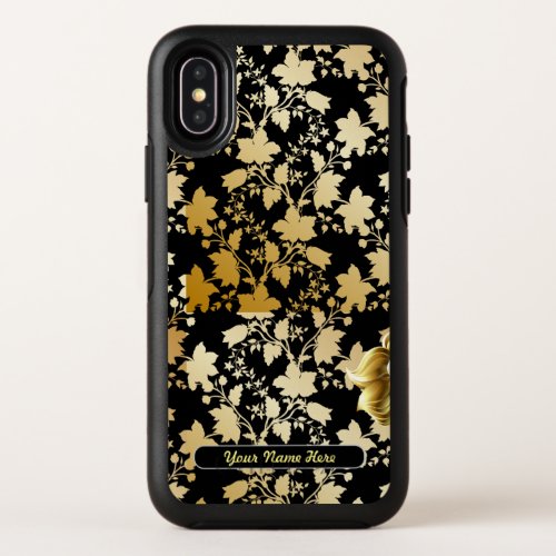 Golden pattern 21bw Black BG OtterBox Symmetry iPhone X Case