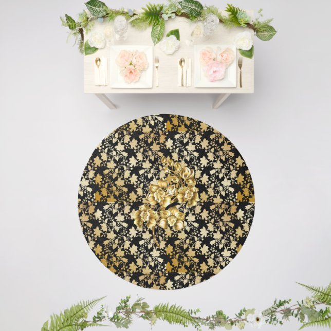 Golden pattern 21,bw. Black BG Outdoor Rug (Insitu (Wedding 2))