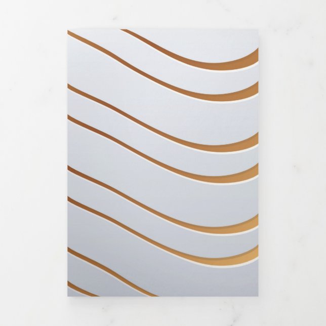 Golden Pattern 3 Tri-Fold Holiday Card (Cover)