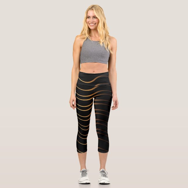 Golden Pattern 4 Capri Leggings (Front)