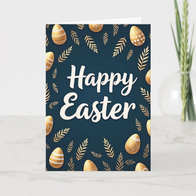 Golden Pattern Easter Card (Front)