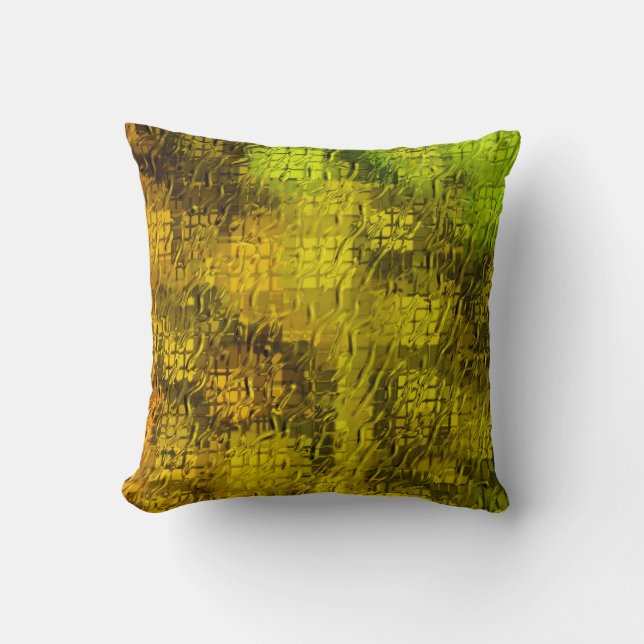 Golden pattern throw pillow (Front)