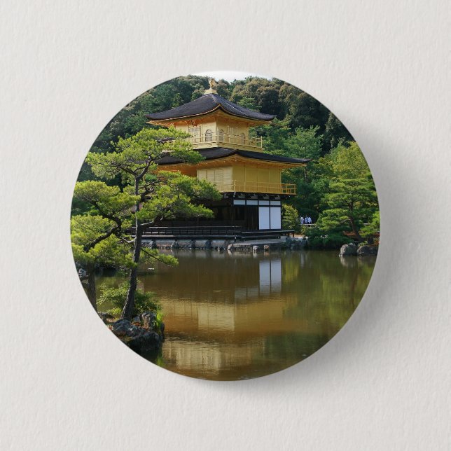 Golden Pavilion Temple in Kinkaku Pinback Button (Front)