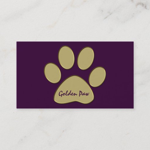 Customizable golden paw business card template