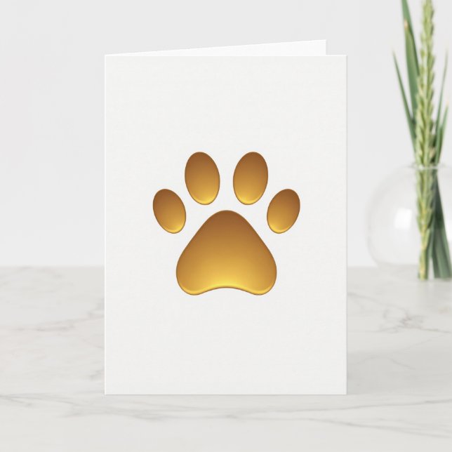 Golden Paw Print Fathers Day Card (Front)