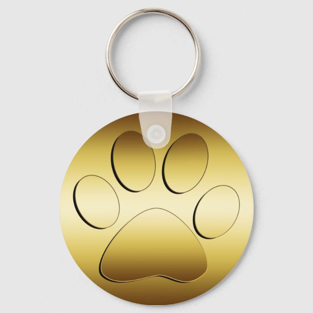 GOLDEN PAW PRINT KEYCHAIN (Front)