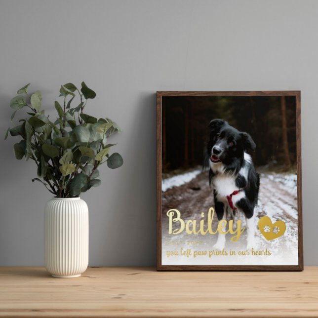 Golden Paw Prints In Our Hearts Dog Memorial (Creator Uploaded)