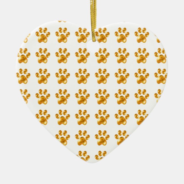 Golden paws ceramic ornament (Front)