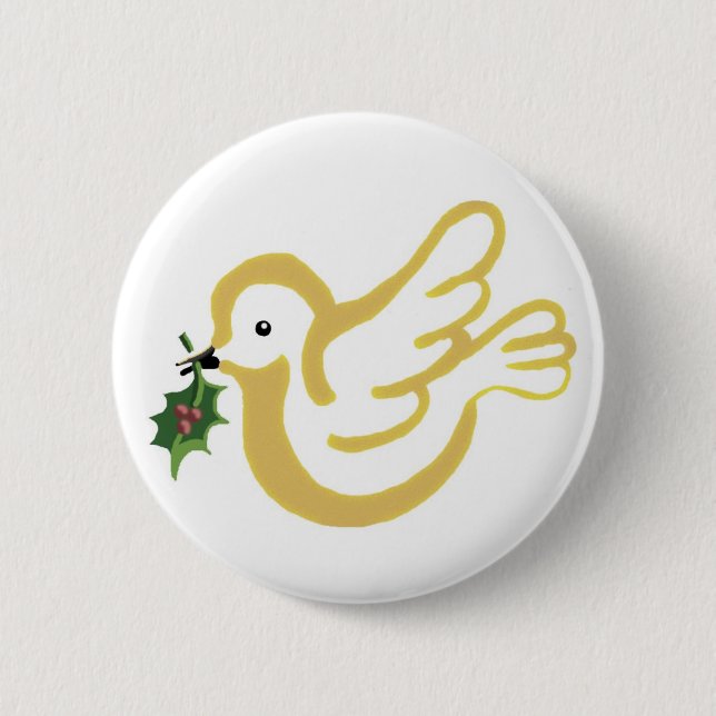 Golden peace dove button (Front)