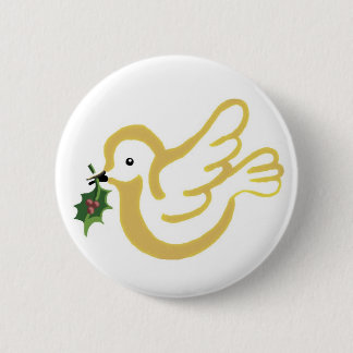 Golden peace dove button