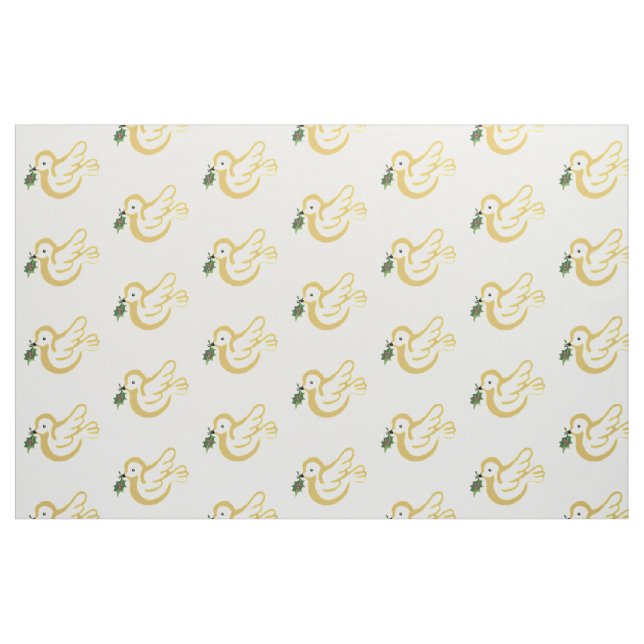 Golden peace dove with ivy leaf fabric (Fat Quarter)
