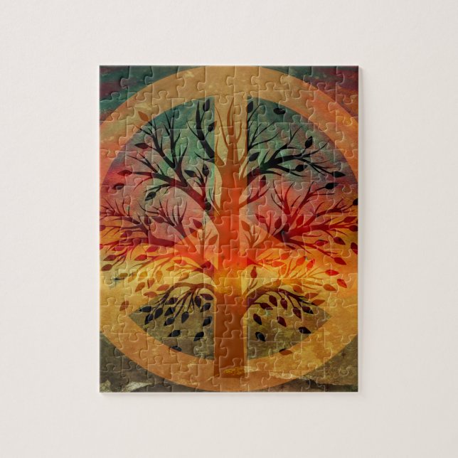 Golden Peace Sign Jigsaw Puzzle (Vertical)