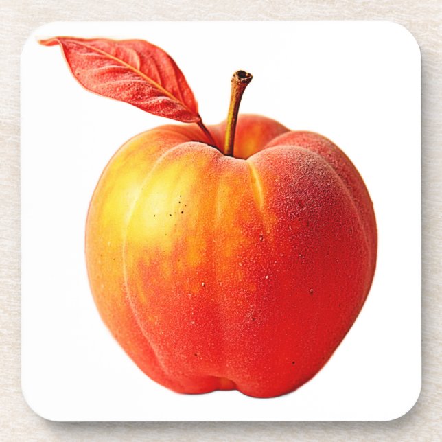 Golden Peach Perfection Design Beverage Coaster (Front)