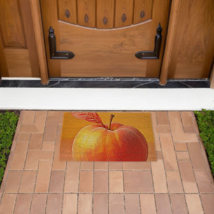 Golden Peach Perfection Design Fiber Doormat