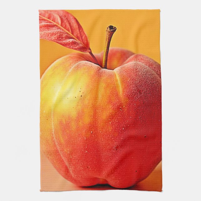 Golden Peach Perfection Design Kitchen Towel (Vertical)