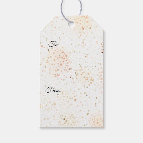 Golden Peach Speckled Watercolor Gift Tags