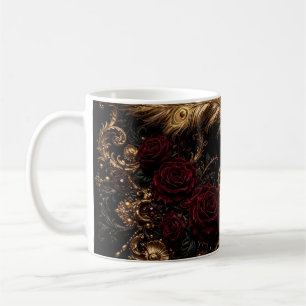 Golden Peacock Baroque Coffee Mug