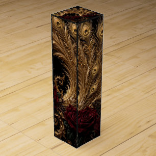 Golden Peacock Baroque Porcelain Pitcher Wine Box