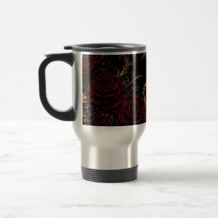 Golden Peacock Baroque Travel Mug