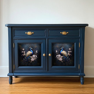 Golden Peacock Decoupage Paper