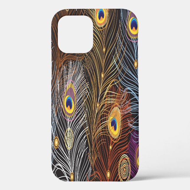 Golden peacock feathers: dark pattern. Case-Mate iPhone case (Back)