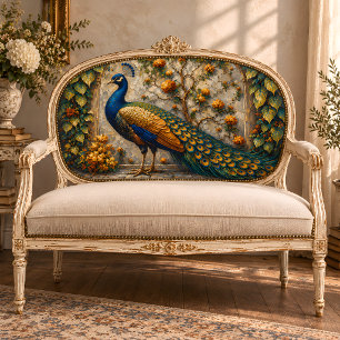Golden Peacock Garden Decoupage Tissue Paper