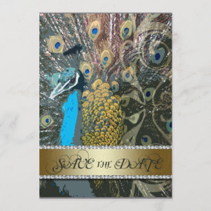 Golden Peacock Save the Date Announcement
