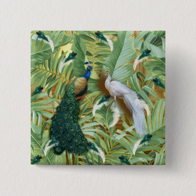 Golden Peacock Temple Dreams Collection Button (Front)