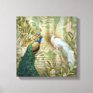Golden Peacock Temple Dreams Collection Canvas Print