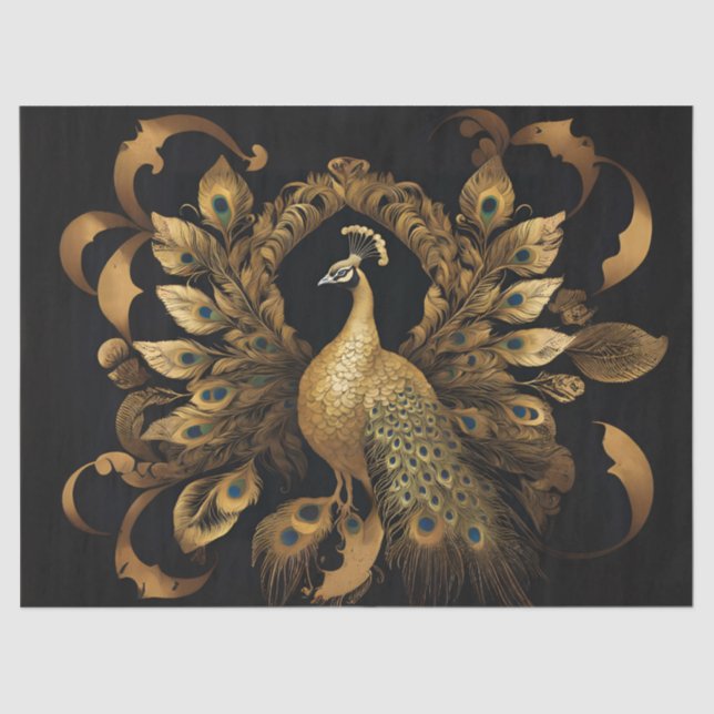 Golden Peacock Tissue Paper (Front)