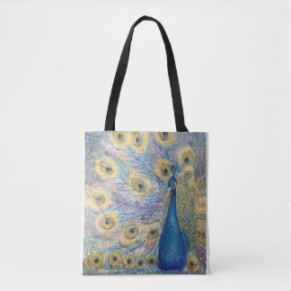 Golden Peacock Tote Bag